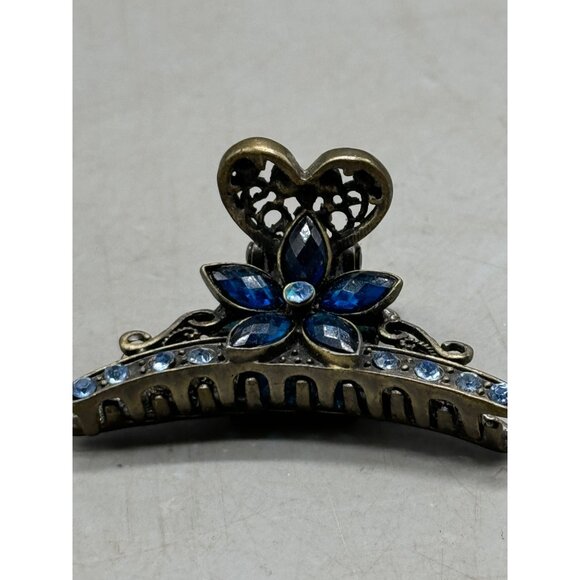 elegant floral metal hair clip blue heart butterfly blue embellished blue READ - Picture 2 of 6